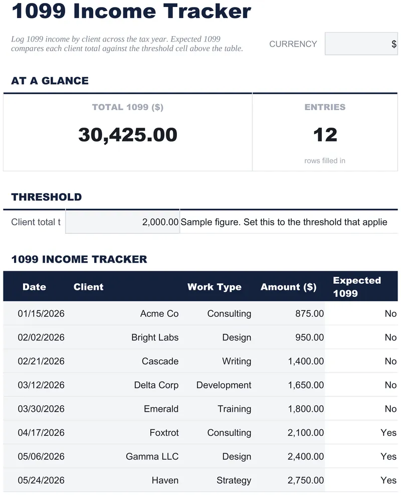 1099 Income Tracker