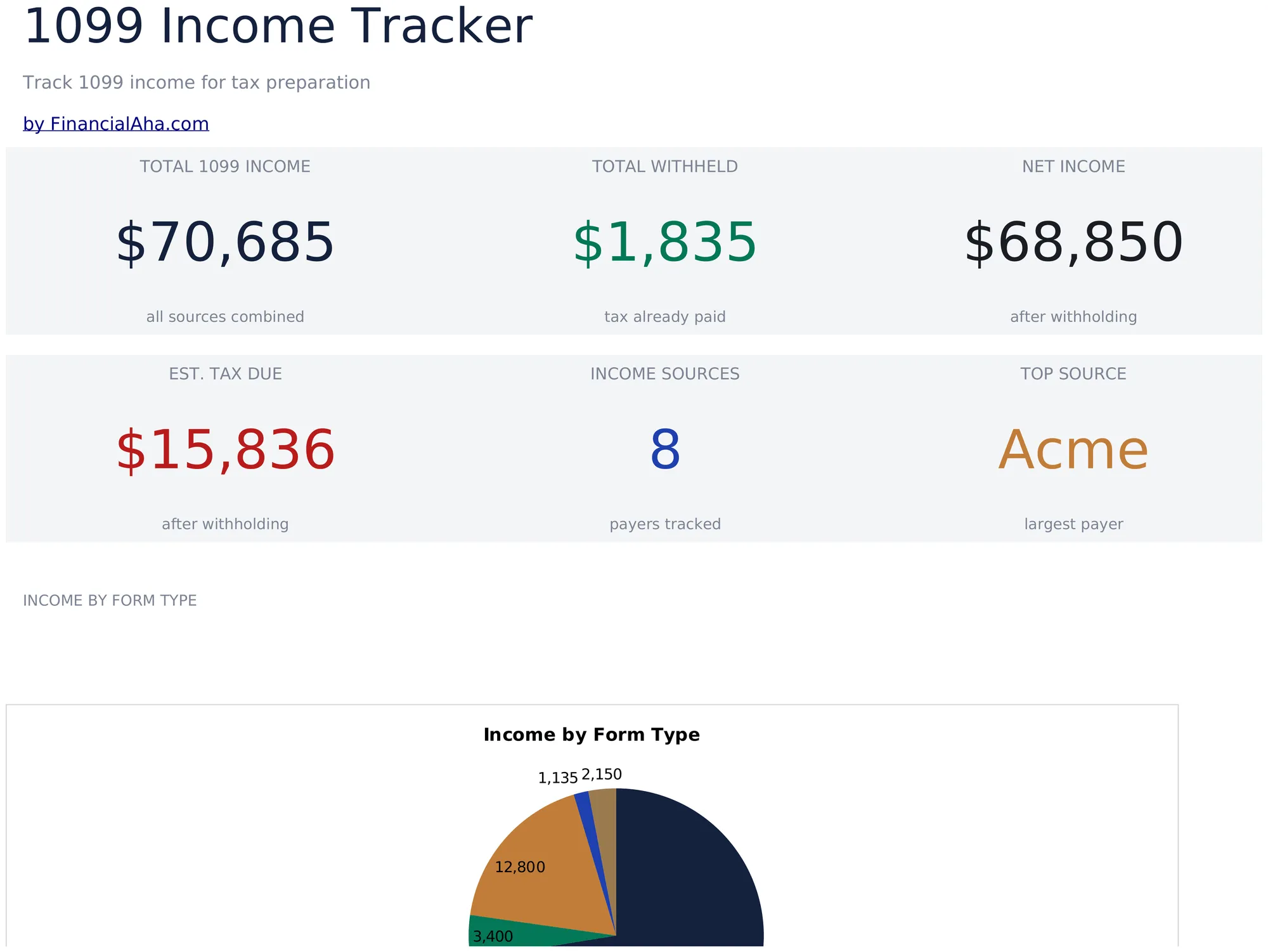1099 Income Tracker preview