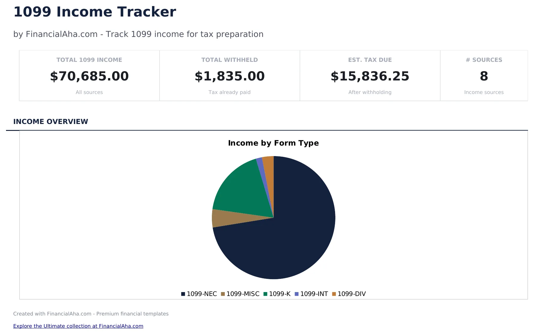 1099 Income Tracker preview
