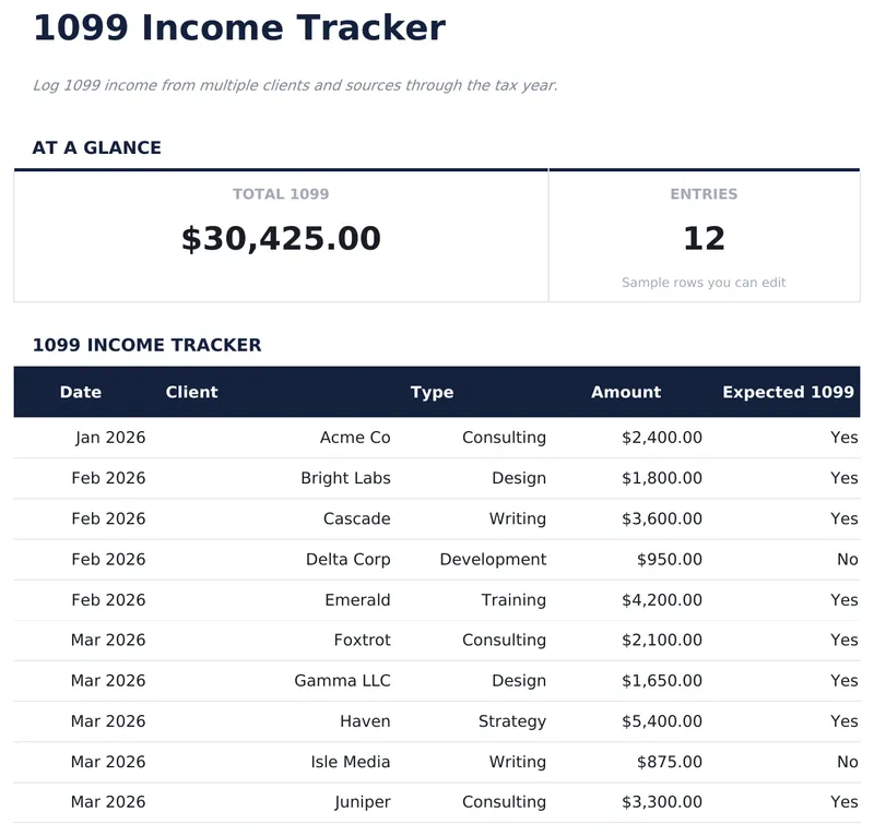 1099 Income Tracker