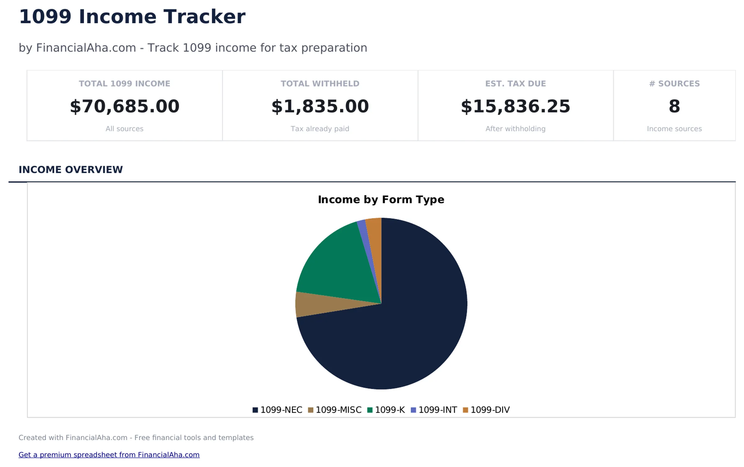 1099 Income Tracker preview