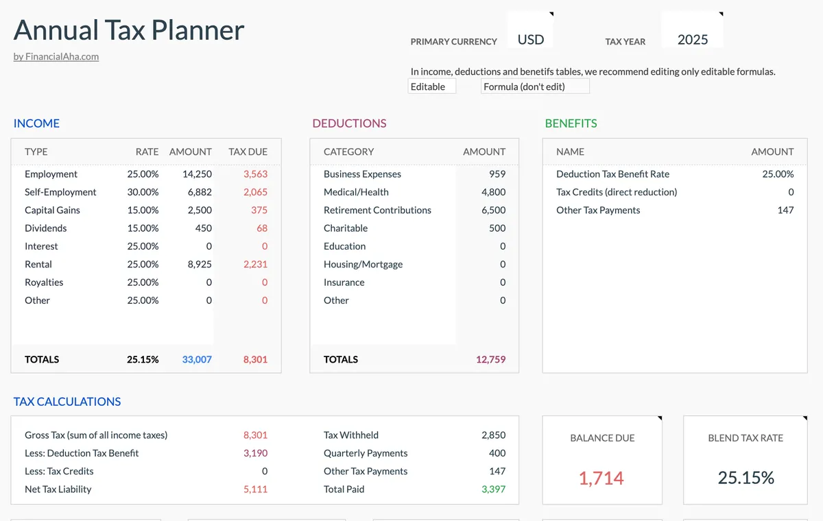 年度税务规划器