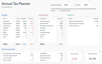 Annual Tax Planner preview