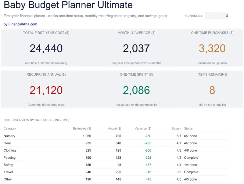 Baby Budget Planner preview