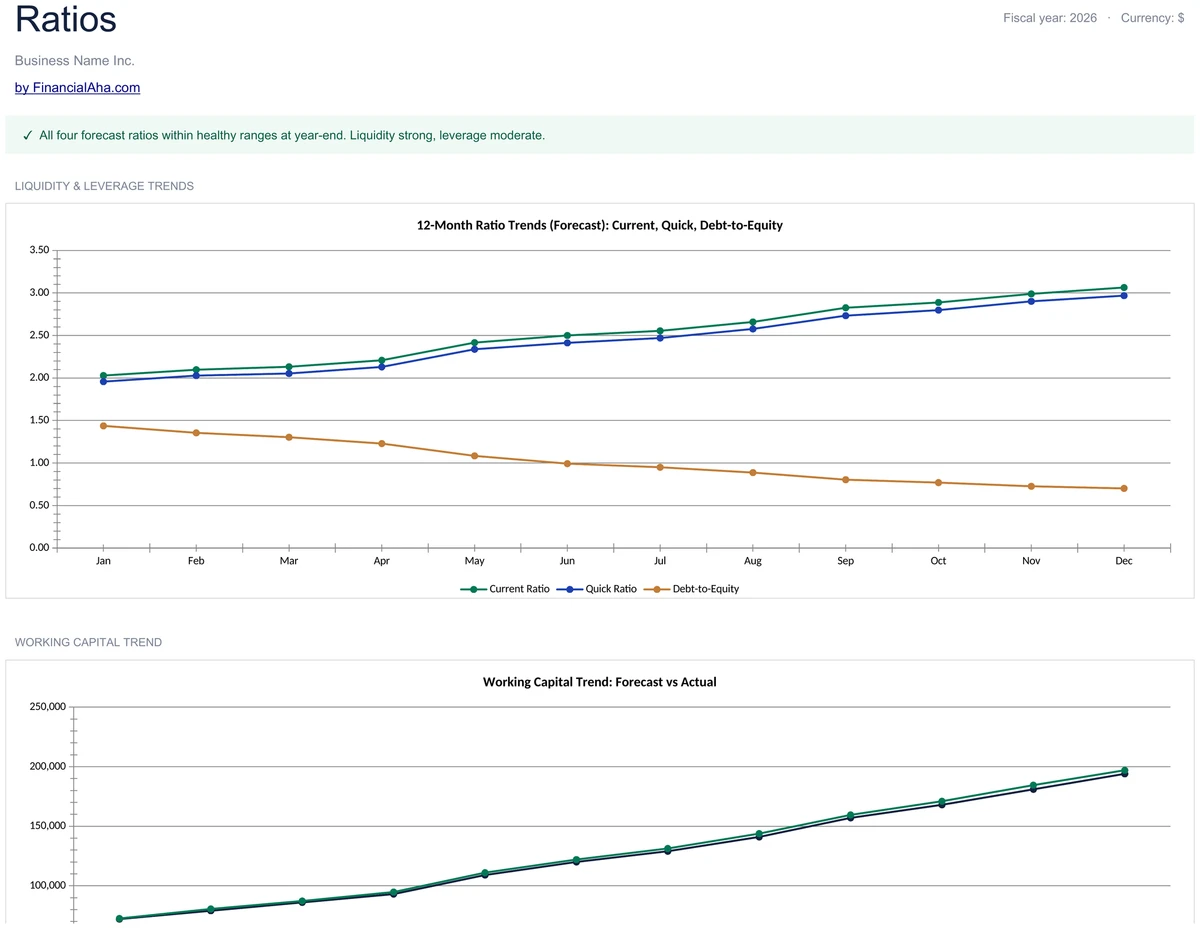 12-Month Liquidity and Leverage Ratio Trends