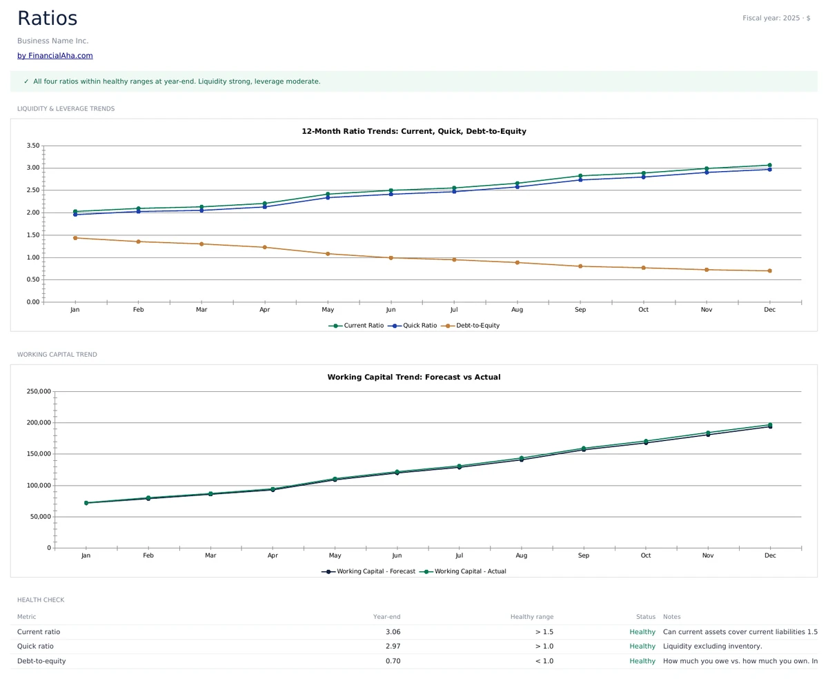 12-Month Liquidity and Leverage Ratio Trends