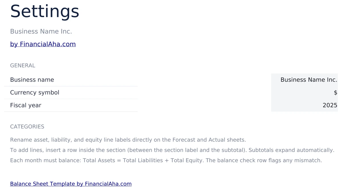 Settings and Scenario Assumptions