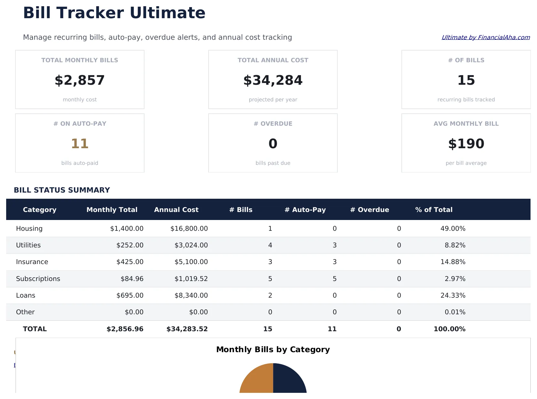 Bill Tracker Ultimate preview