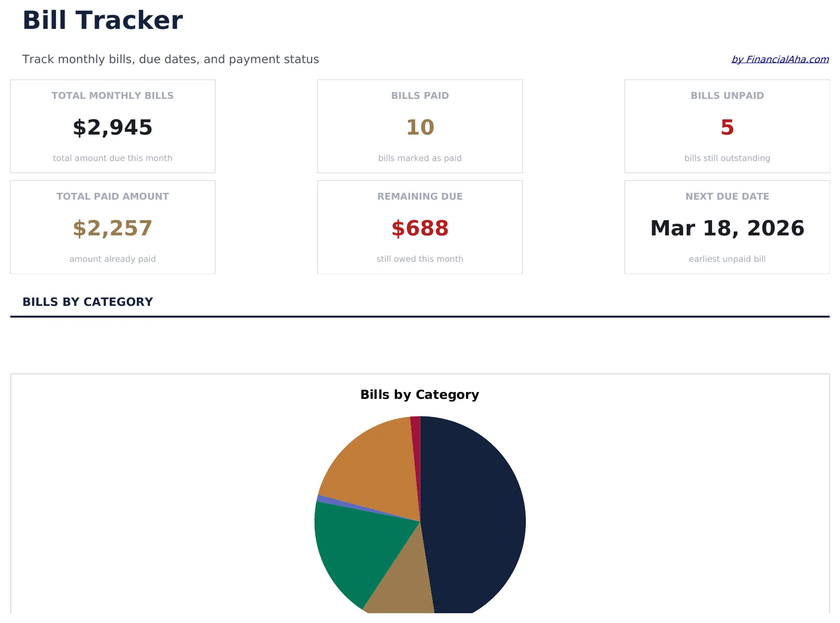 Bill Tracker preview