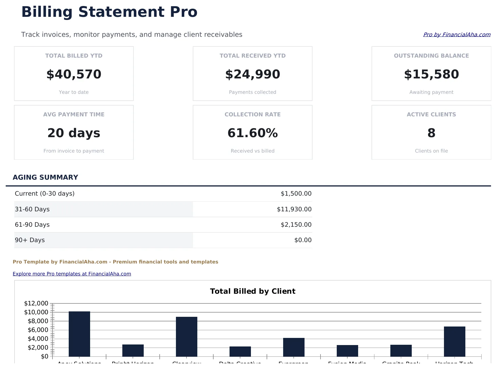 Billing Statement Pro preview