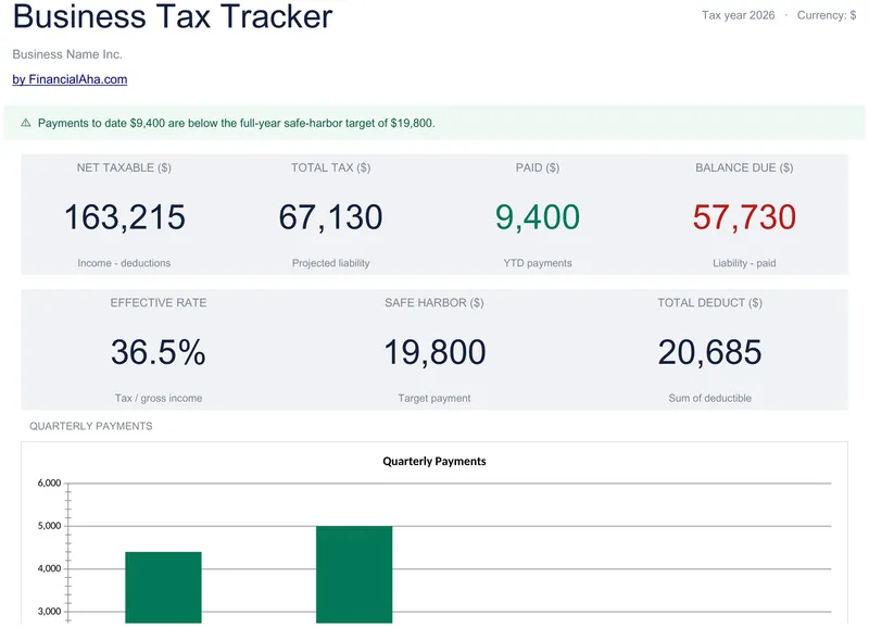 Business Tax Tracker