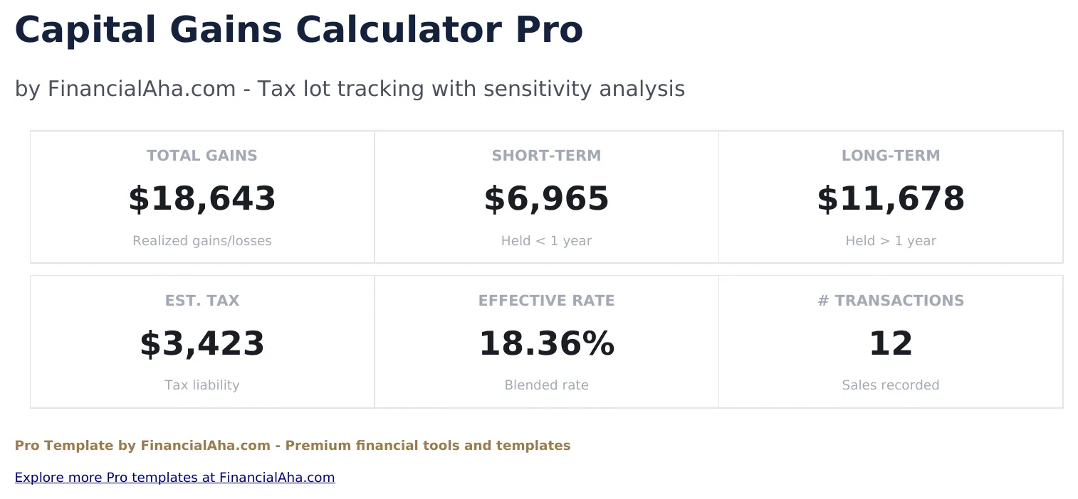 Capital Gains Calculator Pro preview