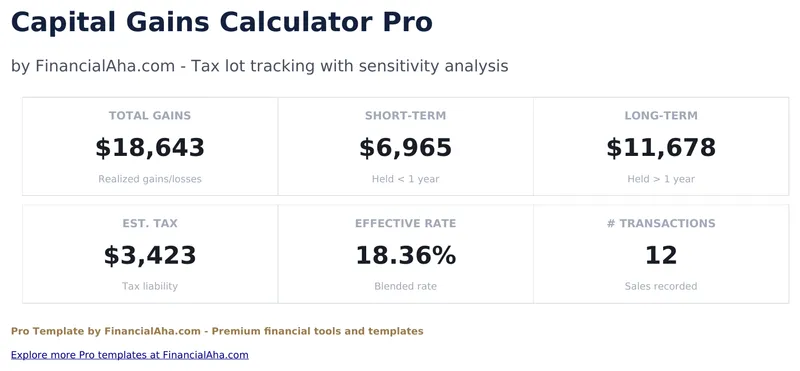 Capital Gains Calculator Pro preview