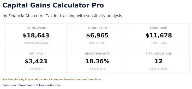 Capital Gains Calculator Pro preview