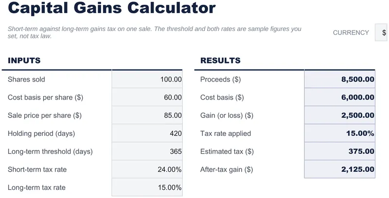 Capital Gains Calculator