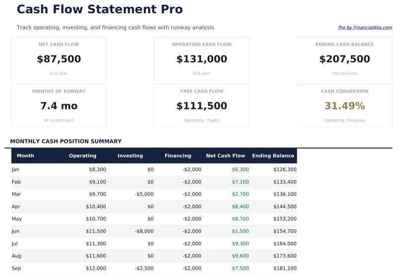 Cash Flow Statement Pro preview