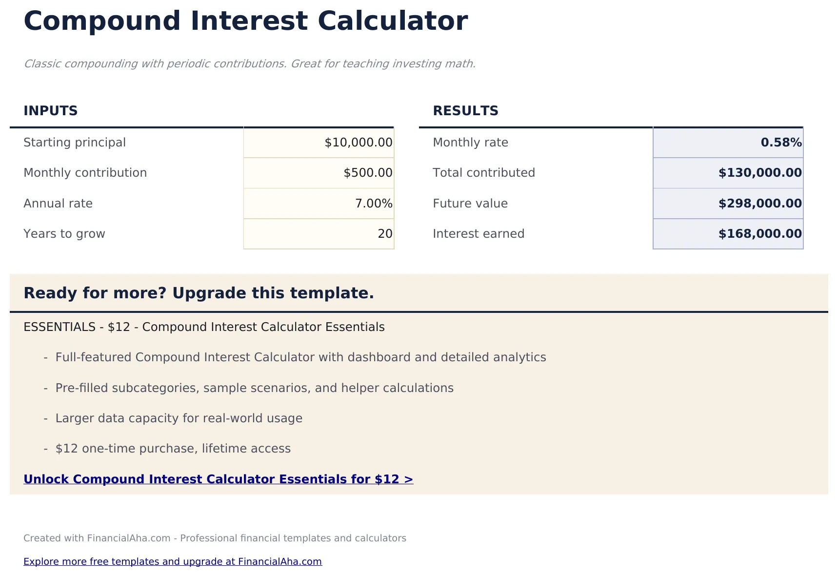 Compound Interest Calculator preview
