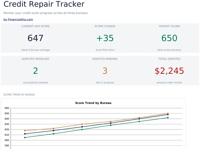 Credit Repair Spreadsheet preview