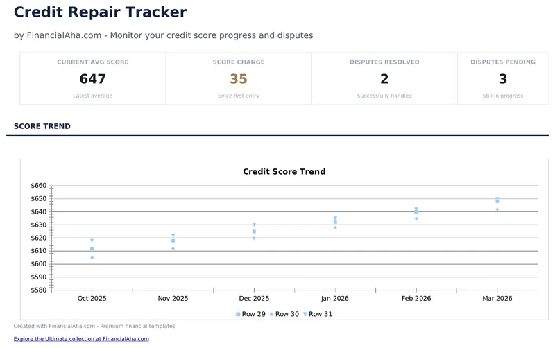 Credit Repair Spreadsheet preview