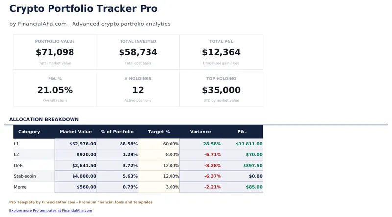 Crypto Portfolio Tracker Pro preview