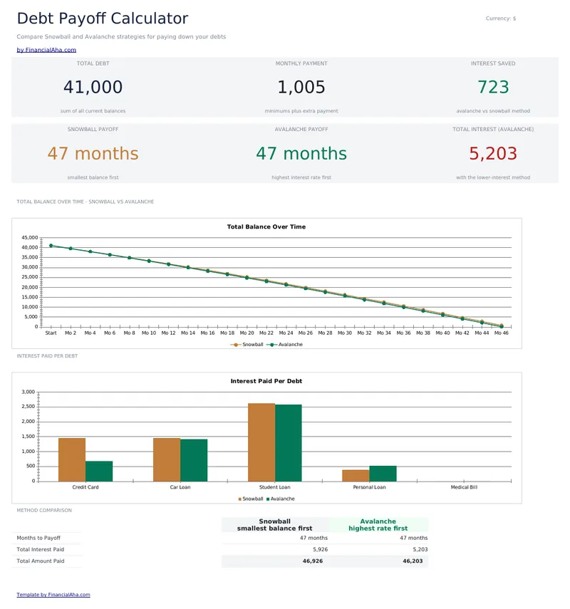 Debt Payoff Calculator preview