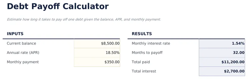 Debt Payoff Calculator