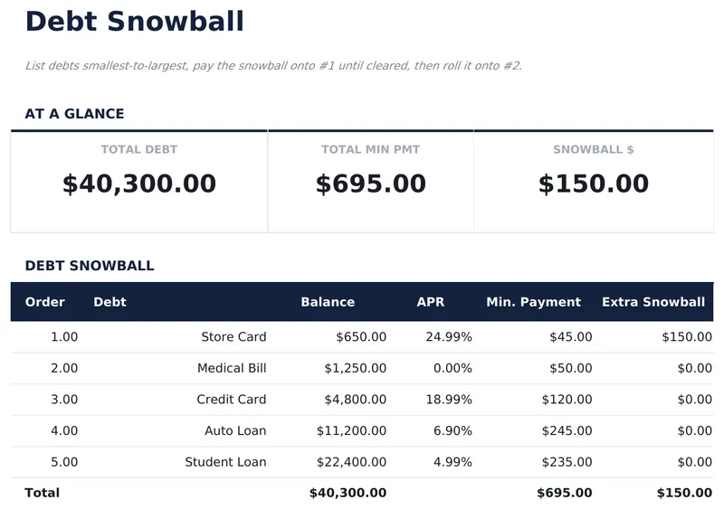 Debt Snowball