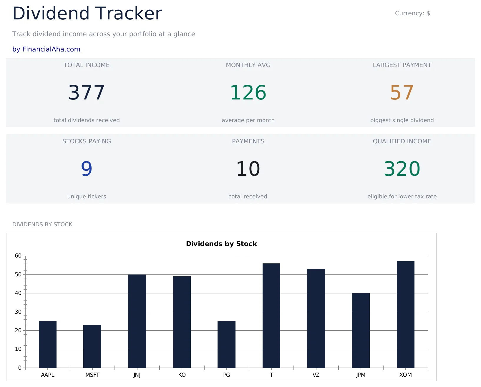 Dividend Tracker preview