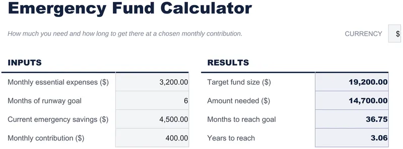 Emergency Fund Calculator
