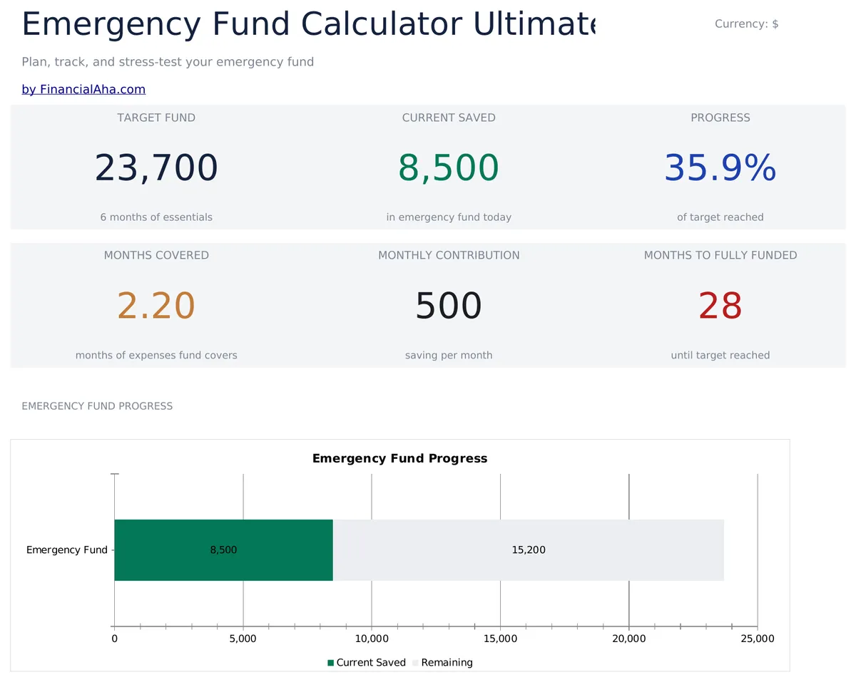 Emergency Fund Calculator Ultimate