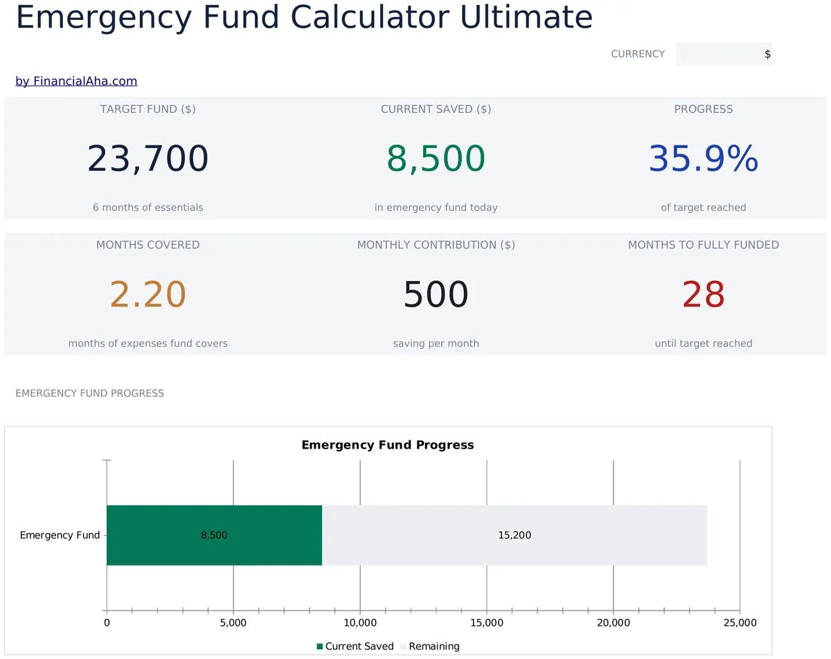 Emergency Fund Calculator Ultimate