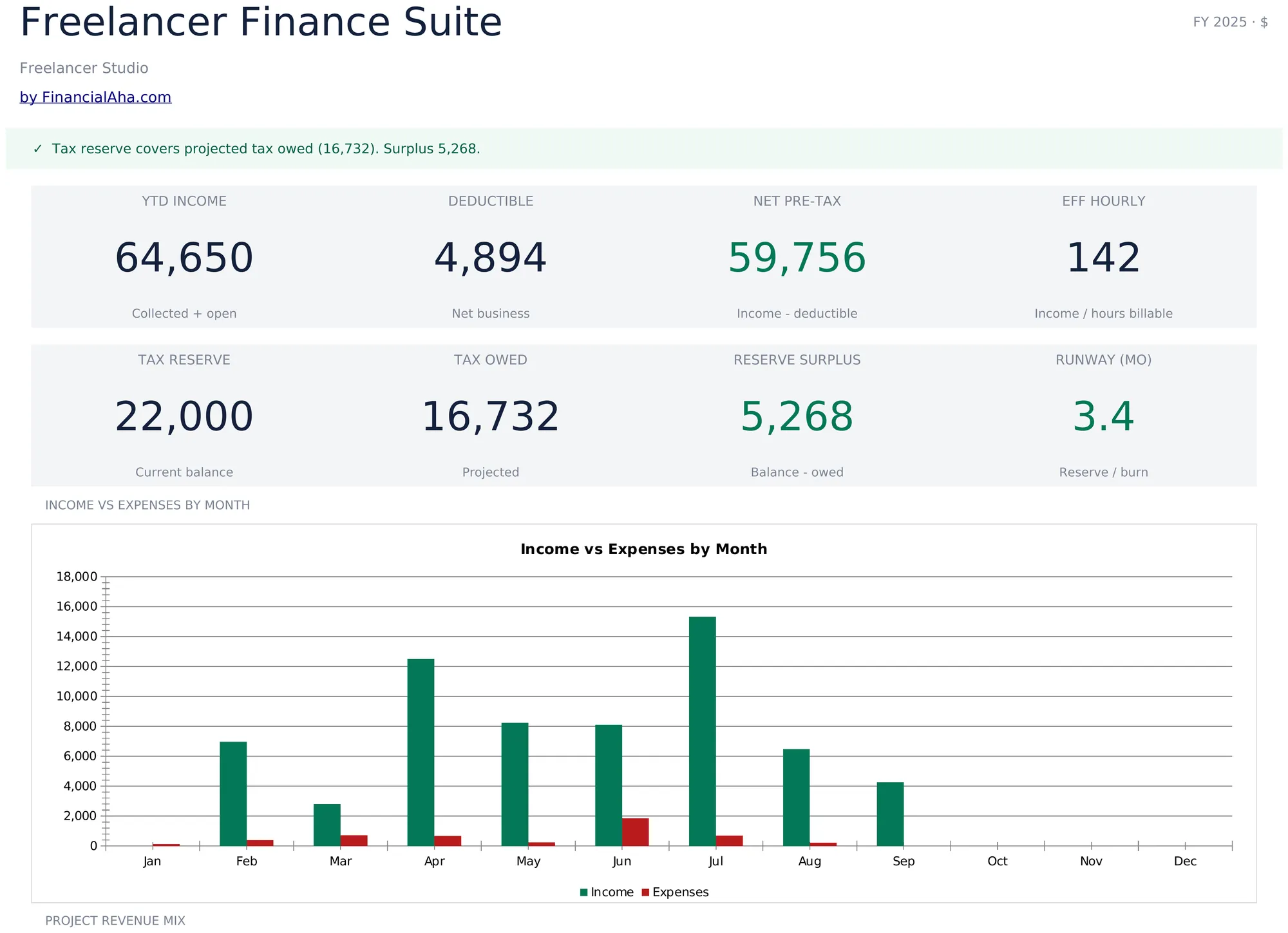 Freelancer Finance Suite Template Preview