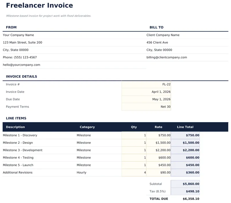 Freelancer Invoice