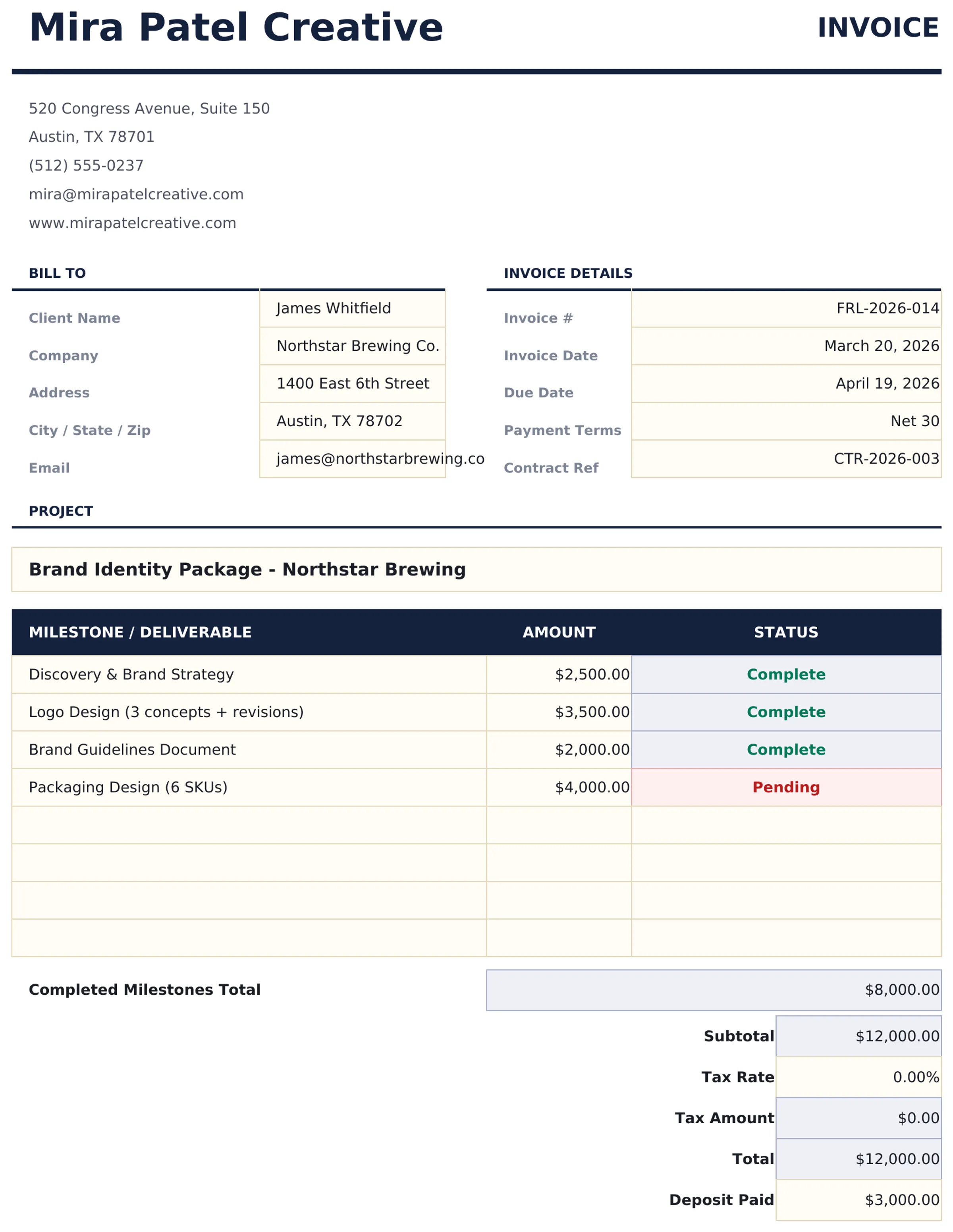 Freelancer Invoice preview