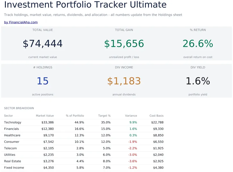 Investment Portfolio Tracker Ultimate preview