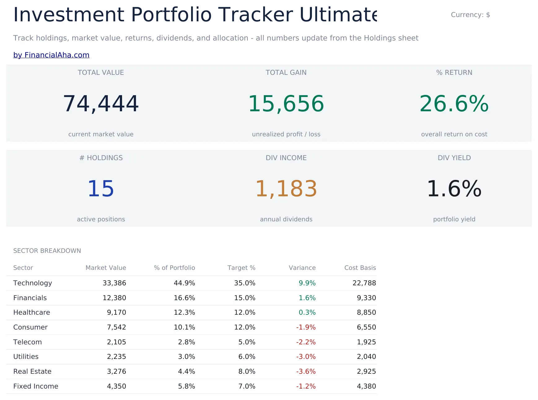 Investment Portfolio Tracker Ultimate preview