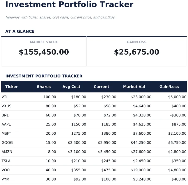 Investment Portfolio Tracker