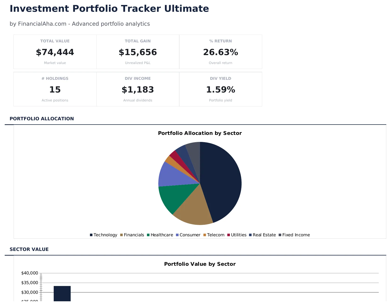 Investment Portfolio Tracker Ultimate preview