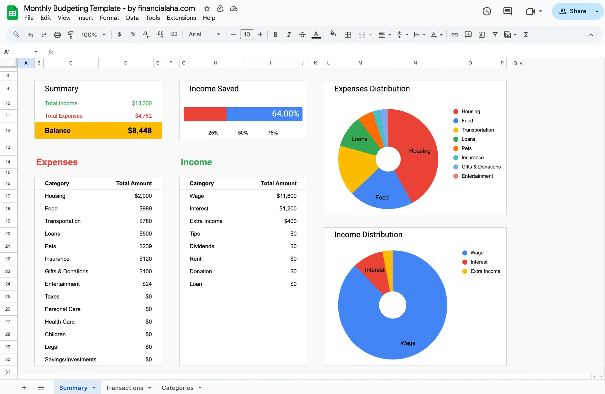 Monthly Budgeting Template Preview