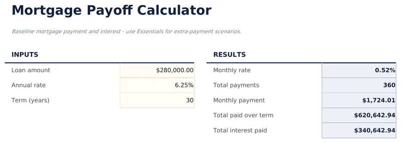 Mortgage Payoff Calculator