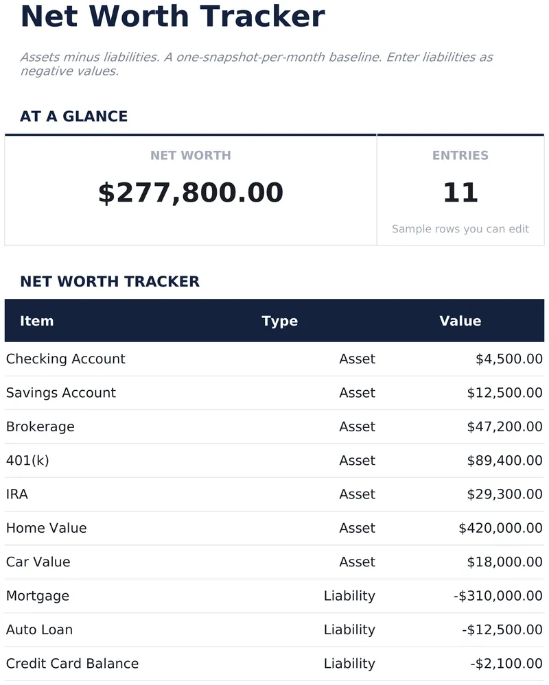 Net Worth Tracker