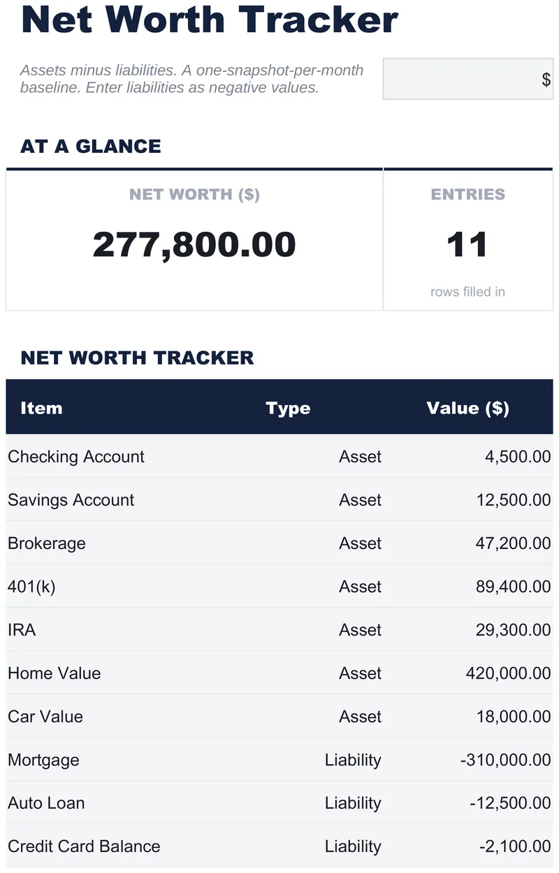 Net Worth Tracker