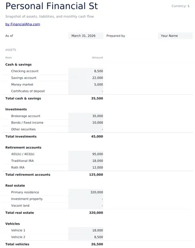 Persoonlijk Financieel Overzicht preview