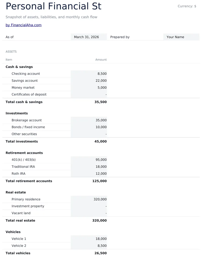 Persoonlijk Financieel Overzicht preview