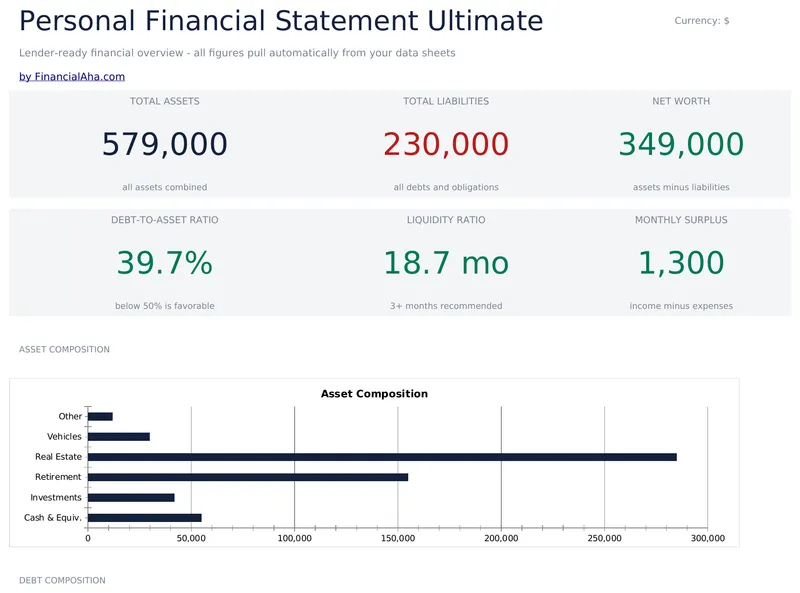 Personal Financial Statement Ultimate preview