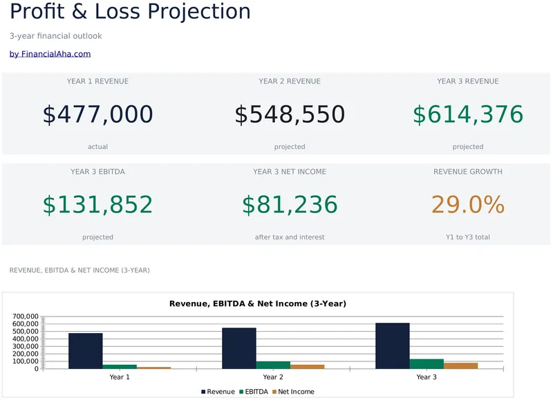 Profit and Loss Projection preview