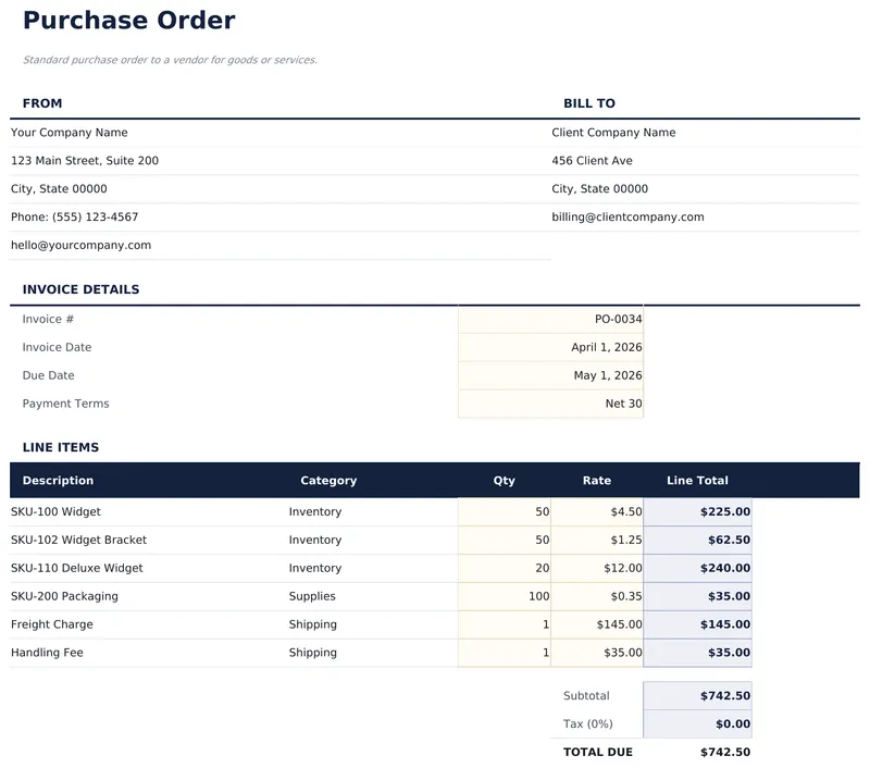 Purchase Order