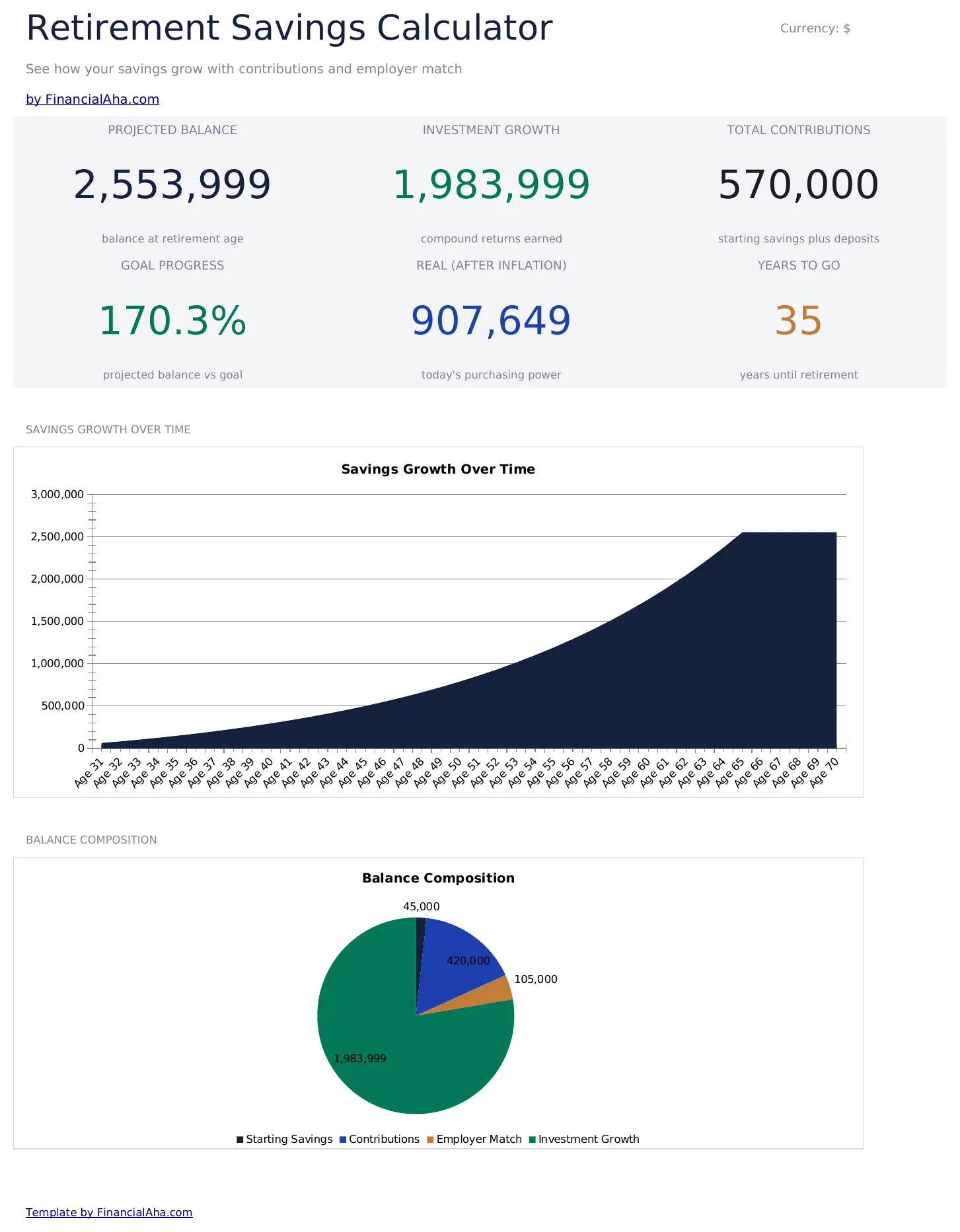 Retirement Savings Calculator preview