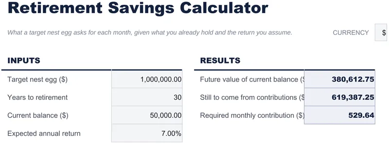 Retirement Savings Calculator