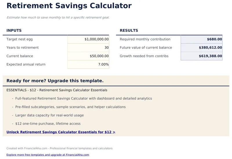 退休储蓄计算器
